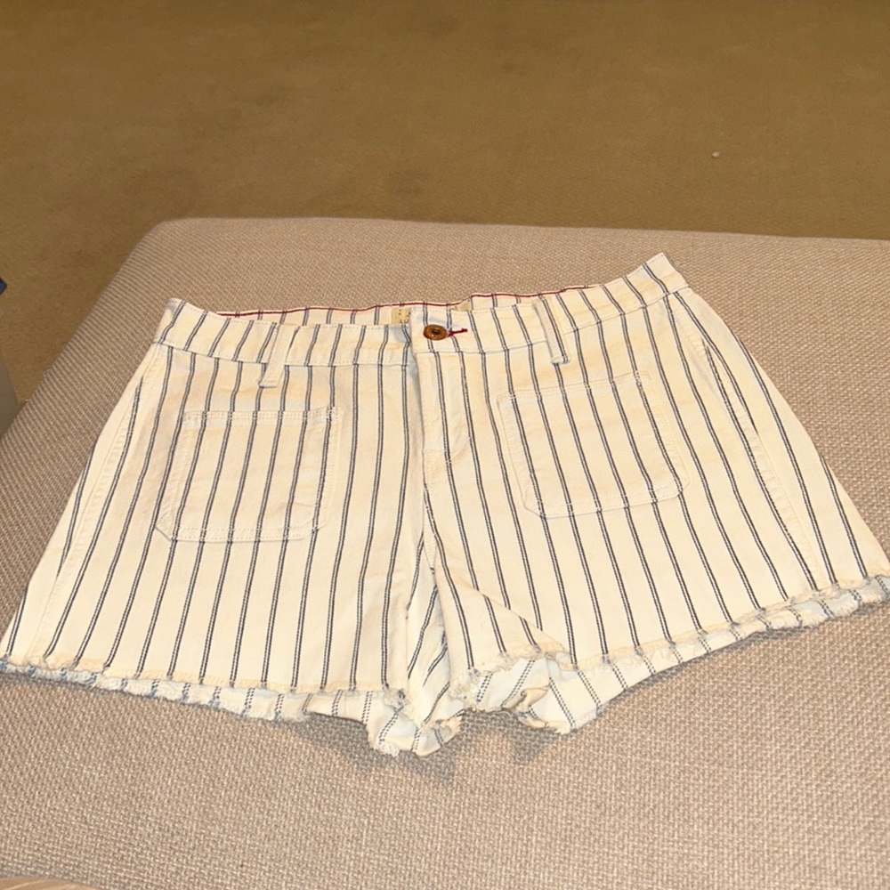 Lucky Brand Handcrafted Blue & White Denim Shorts